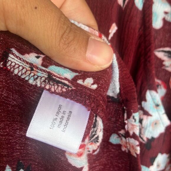 Lane Bryant babydoll peplum floral tunic blouse 26/28 #723 - Picture 8 of 8